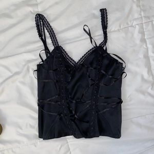 Corset style lace up top